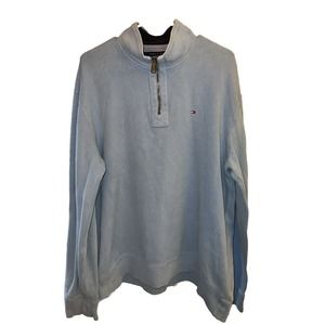 Tommy Hilfiger Vintage 1/4 Zip Pullover Shirt Size X-Large Carolina Blue Sky